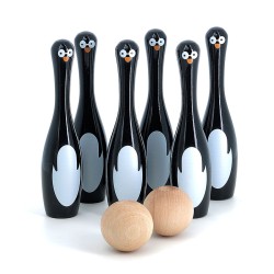 Quilles bowling pingouins en bois - Vilac