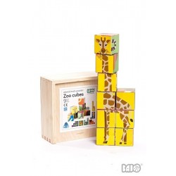 Würfel Puzzle aus Holz Zoo nachhaltig - Bajo