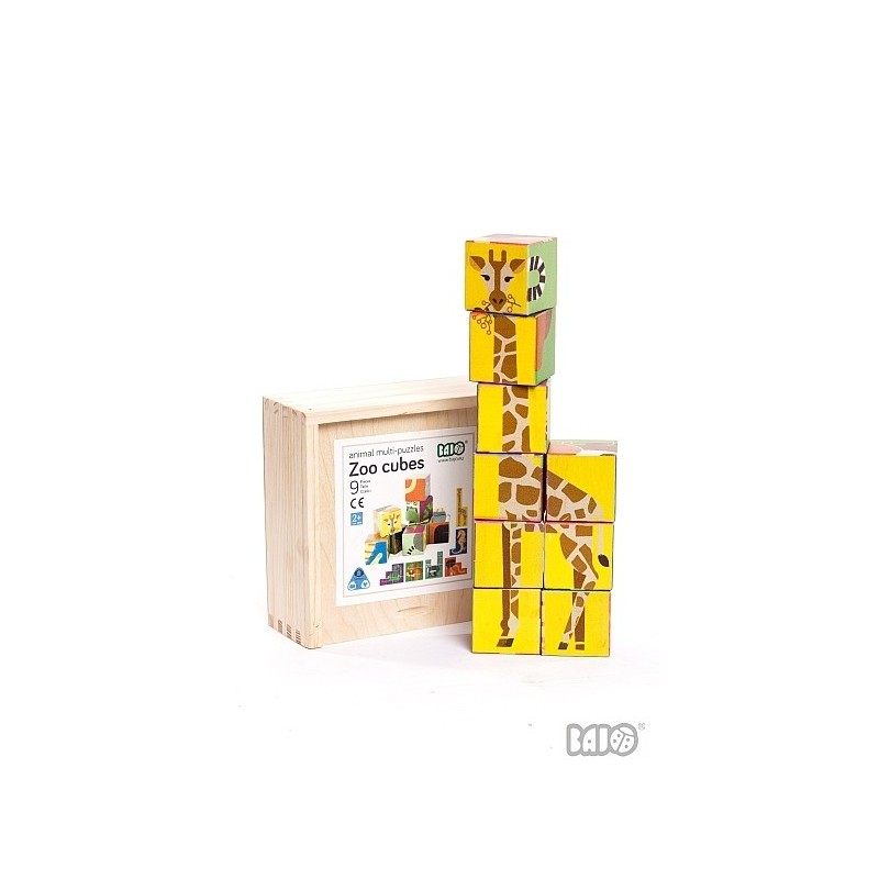 Puzzle de cubes en bois Zoo durable - Bajo