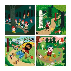 4 Puzzle Petit poucet Ingela P. Arrhenius en bois - Vilac