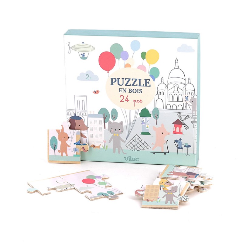 Puzzle Paris 24 pcs en bois Sarah Betz - Vilac Puzzle Paris 24 pcs en bois Sarah Betz - Vilac
