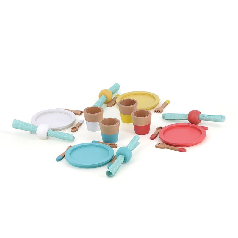 Set de vaisselle de poupée en bois pour les enfants à partir de 3 ans - Vilac