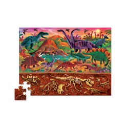 48 pcs Dessus & Dessous Puzzle Le monde des dinosaures - 48 pièces - Crocodile Creek