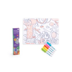Set en silicone à colorier avec 5 feutres - Les Toupitis - Moulin Roty