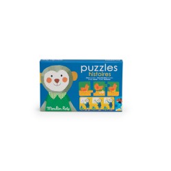 Puzzle histoires dès 2 ans avec des animaux - Les Popipop - Moulin Roty