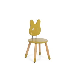 Chaise ocre pour enfants en bois - Trois petits lapins - Moulin Roty