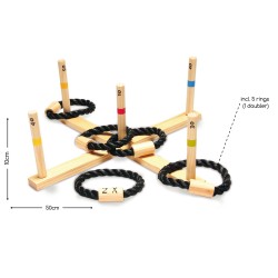 BS Toys - Jeu de lancer d'anneaux en bois - Ring Toss