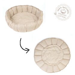 Play&Go bloom - organic babymat & cocoon stripes blue - Spieldecke