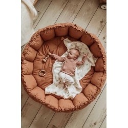 Play&Go bloom stripes brown organic babymat  - Baby Spieldecke