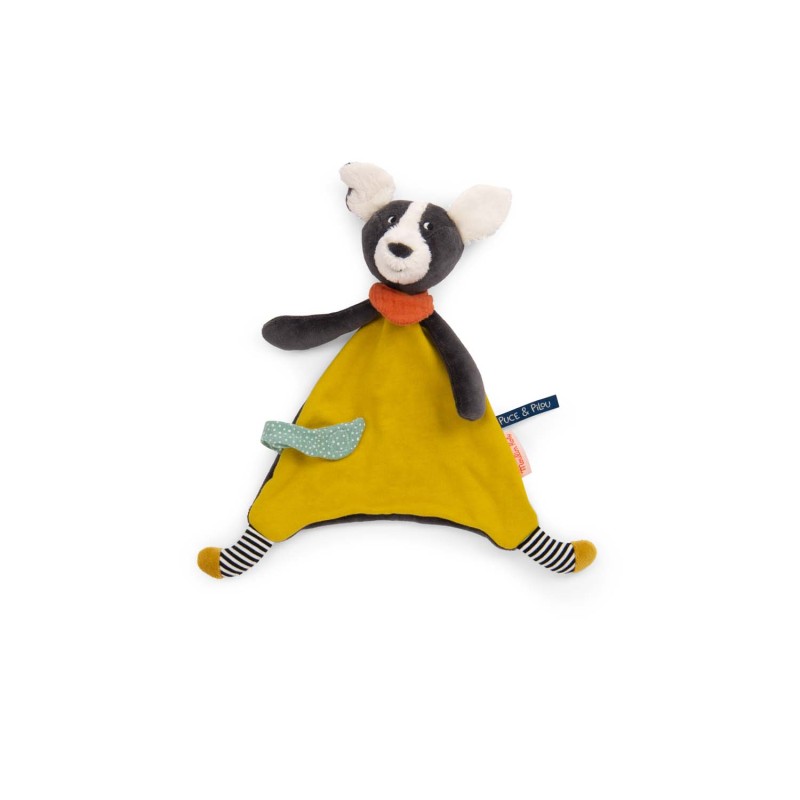 Schmusetuch Hund Puce gelb - Puce & Pilou Schmusetuch Hund Puce gelb - Puce & Pilou