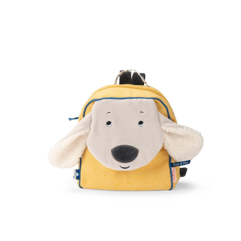 Sac à dos Pilou jaune - Puce & Pilou - Moulin Roty Sac à dos Pilou jaune - Puce & Pilou - Moulin Roty