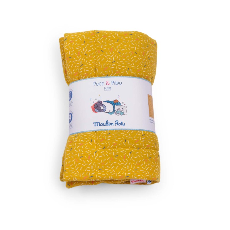 Babydecke gelb - OEKO-TEX®  Baumwolle - Puce & Pilou - Moulin Roty