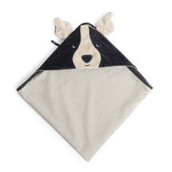 Serviette de bain pour bébé avec un joli motif de chien - Oeko Tex - Puce & Pilou - Moulin Roty