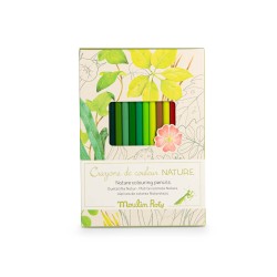 12 Buntstifte mit Natur Ausmalkarten - Jardin du moulin - Moulin Roty