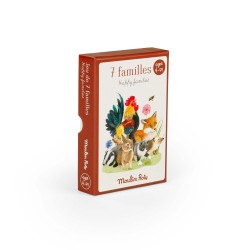 Jeu de 7 familles à partir de  4 ans - avec des motifs d'animaux - Jardin du moulin - Moulin Roty