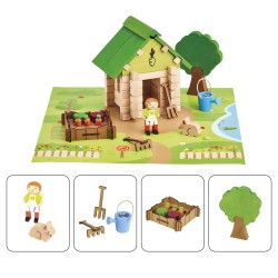 Jeu de construction maison de jardinier en bois - 60 pièces - Jeu Jura