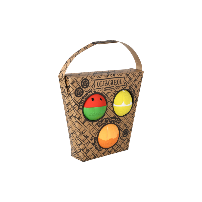 Oli&Carol - Fruit Salad Baby Sensory Balls - Beissring - natürlicher Kautschuk Oli&Carol - Fruit Salad Baby Sensory Balls - Beissring - natürlicher Kautschuk
