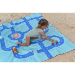 Spiel Strandtuch 180 x 180 cm - Strasse - für Kinder ein toller Badespass - Quut