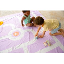 Spiel Strandtuch 180 x 180 cm - Strasse Lavendel - für Kinder ein toller Badespass - Quut