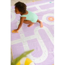Spiel Strandtuch 180 x 180 cm - Strasse Lavendel - für Kinder ein toller Badespass - Quut