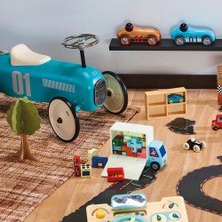 Vilac - Porteur voiture vintageo en métal dès 1 an 1/2 - Aqua bleu