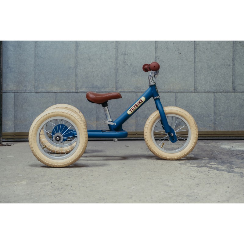 Draisienne Trybike Steel 3 in 1 vintage bleu mat - Vintage Bike Draisienne Trybike Steel 3 in 1 vintage bleu mat - Vintage Bike