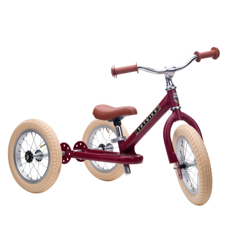 Draisienne Trybike Steel 3 in 1 vintage rouge mat - Vintage Bike Draisienne Trybike Steel 3 in 1 vintage rouge mat - Vintage Bike