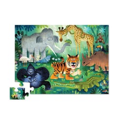 Crocodile Creek - wildes Königreich - 36 teiliges Puzzle mit Elefant, Affe, Tiger & Co.