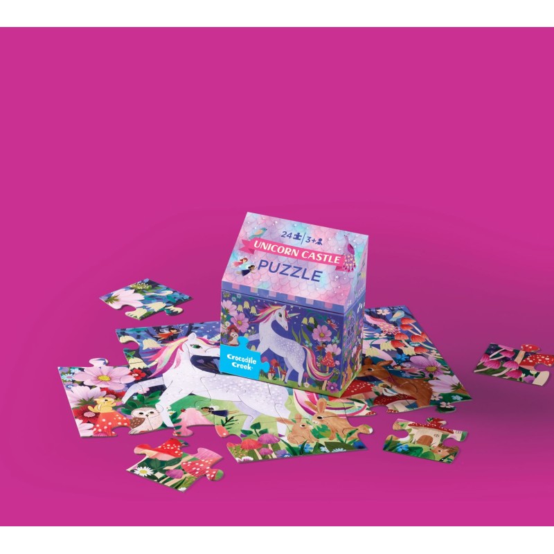 Puzzle magique de la licorne - La magie du château en 24 pièces - Crocodile Creek Puzzle magique de la licorne - La magie du château en 24 pièces - Crocodile Creek