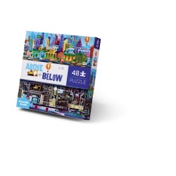 Entdecke das spannende Above & Below Puzzle Stadt mit 48 Teilen! Farbenfrohes, kindgerechtes Puzzle für kleine Entdecker und jed