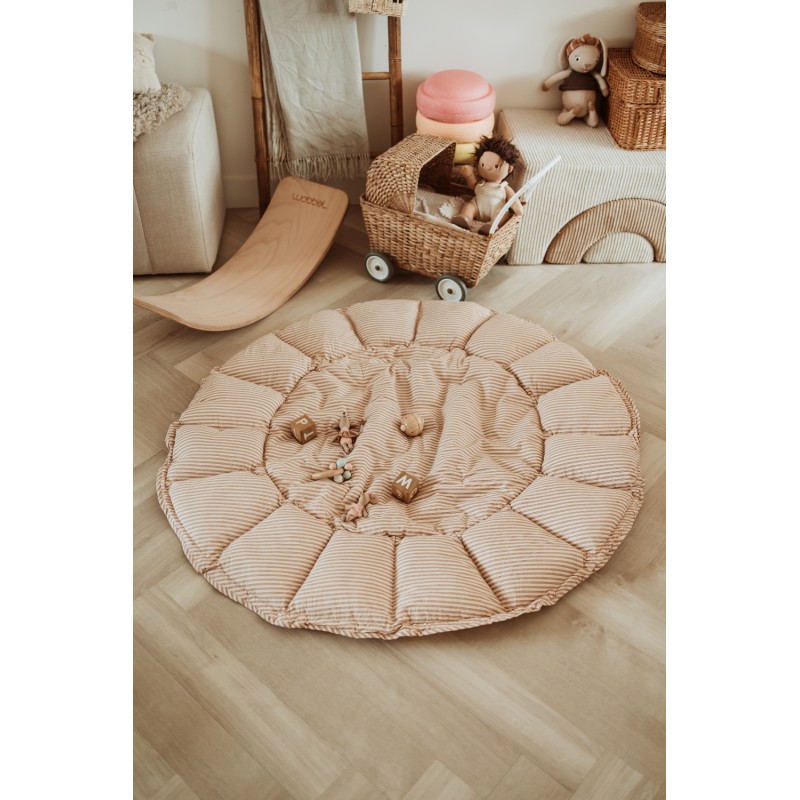 Play&Go - bloom - organic babymat & cocoon stripes brown - Baby Spieldecke