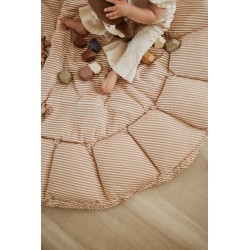 Play&Go bloom stripes brown organic babymat - couverture de jeu bébé