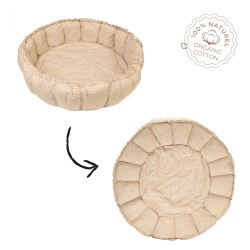Play&Go bloom stripes brown organic babymat - couverture de jeu bébé
