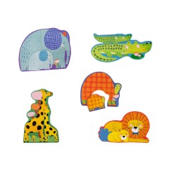 Moulin Roty - Puzzle Tiere mit Dschungeltieren