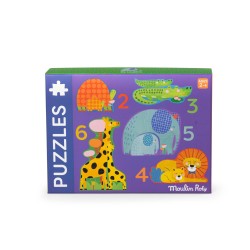 Moulin Roty - Puzzle Tiere mit Dschungeltieren