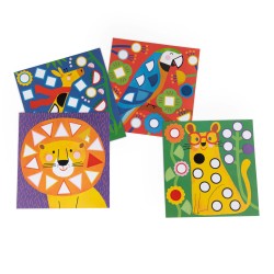 Moulin Roty - geometrische Stickers mit Tiervorlagen zum kleben für Kinder ab 3 Jahren