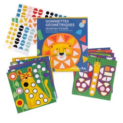 Moulin Roty - geometrische Stickers mit Tiervorlagen zum kleben für Kinder ab 3 Jahren