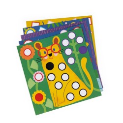 Moulin Roty - geometrische Stickers mit Tiervorlagen zum kleben für Kinder ab 3 Jahren