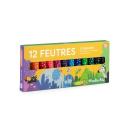 Moulin Roty - 12 gros feutres pointes coniques - Les Toupitis