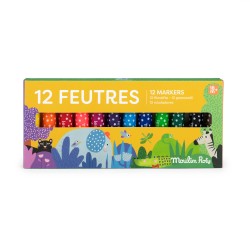 Moulin Roty - 12 gros feutres pointes coniques - Les Toupitis