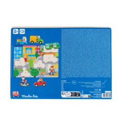 Puzzle sonore ville en bois - à partir de 1 an - Les Popipop - Moulin Roty