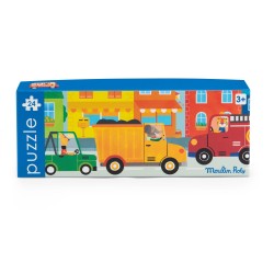 Puzzle mit Fahrzeugen für kleine Fahrzeugfans - Les Popipop - Moulin Roty