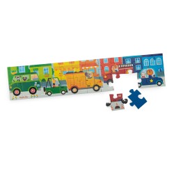 Puzzle mit Fahrzeugen für kleine Fahrzeugfans - Les Popipop - Moulin Roty