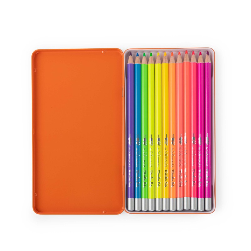 12 crayons de couleur néon - Les Schmouks - Moulin Roty