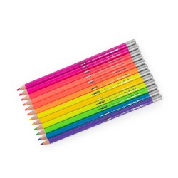 12 crayons de couleur néon - Les Schmouks - Moulin Roty