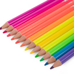 12 crayons de couleur néon - Les Schmouks - Moulin Roty