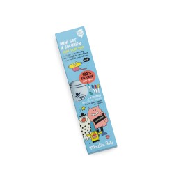 Mini-Silikon-Set zum Ausmalen & 4 Stifte - perfekt für unterwegs - Les Schmouks - Moulin Roty