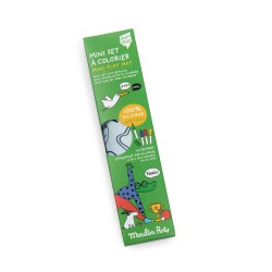 Mini set en silicone à colorier & 4 crayons - Les Loufoques - Moulin Roty