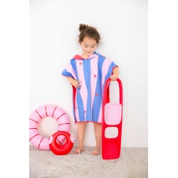 Poncho de bain 60 x 60 cm cerise - parfait après la baignade et le bain - Quut