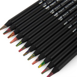 12 crayons de couleur multicolores - Tout autour du monde - Moulin Roty